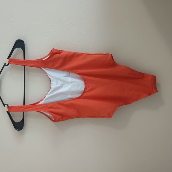 PINK Victoria's Secret Vibrant Orange One-Piece Swimsuit Size M - Picture 2 of 6